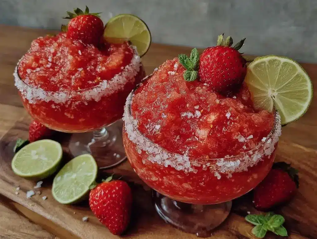 fresh skinny frozen strawberry margarita - featured image