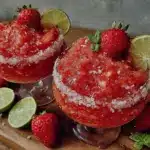fresh skinny frozen strawberry margarita - featured image
