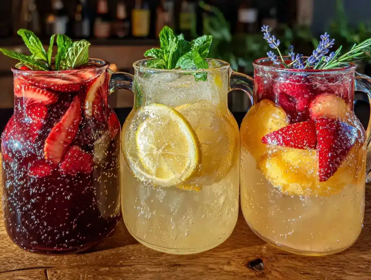 girls night sangria pitcher trio preparation steps