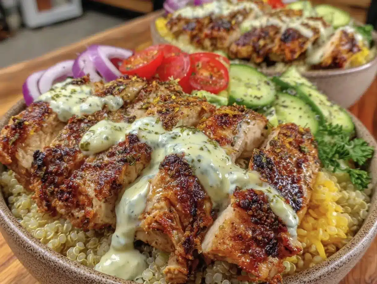 Greek Chicken Bowls preparation steps