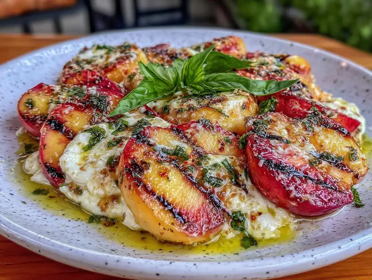 grilled peach and burrata salad preparation steps