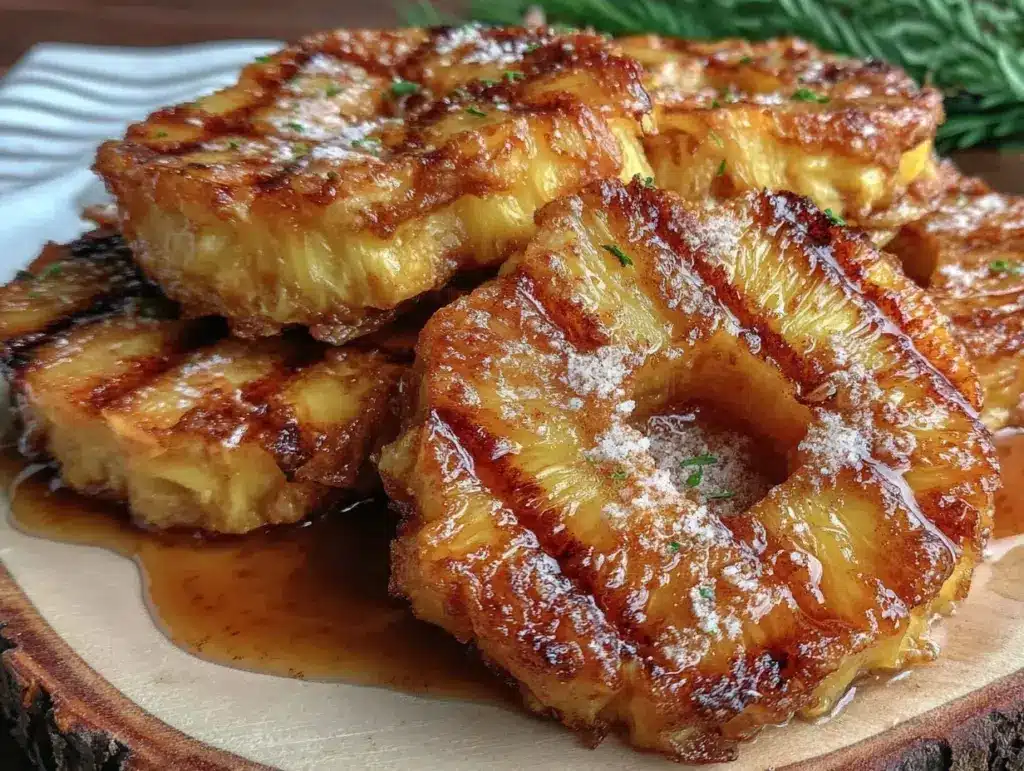 grilled pineapple with cinnamon butter - featured image