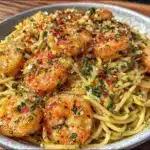 lemon garlic shrimp pasta - featured image