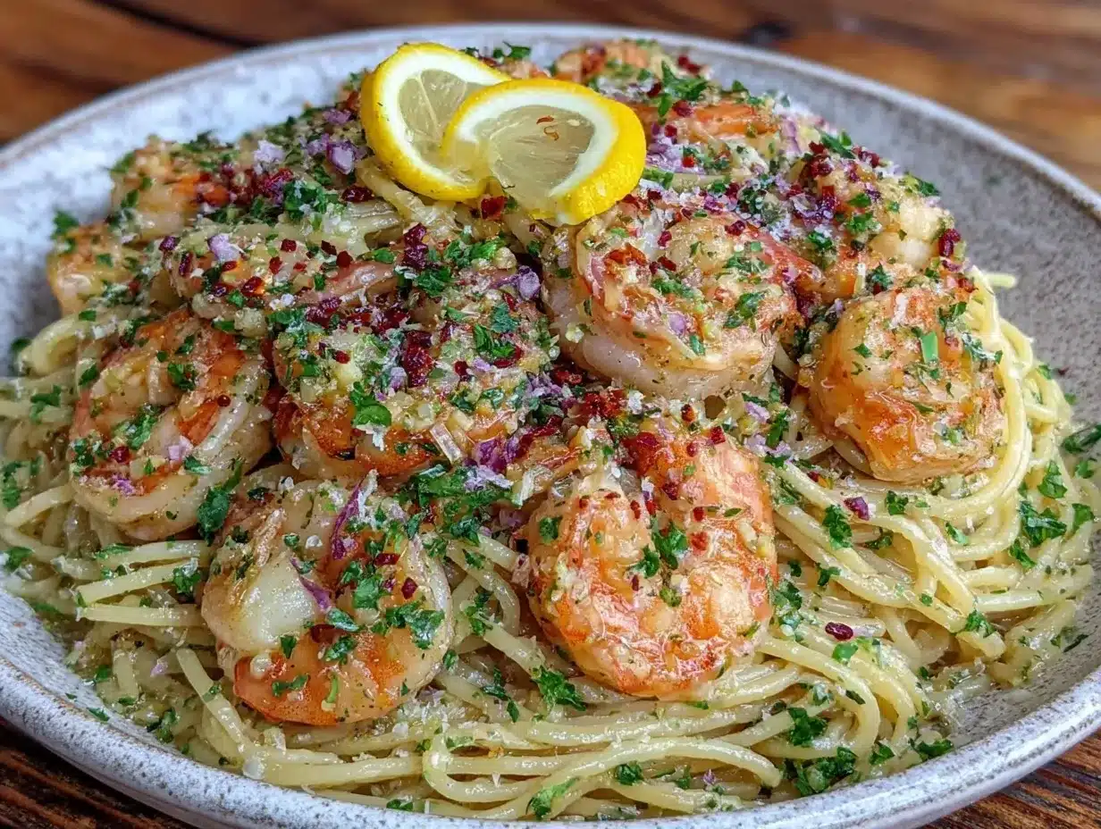 lemon garlic shrimp pasta preparation steps