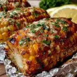 lemon herb grilled corn on the cob - featured image