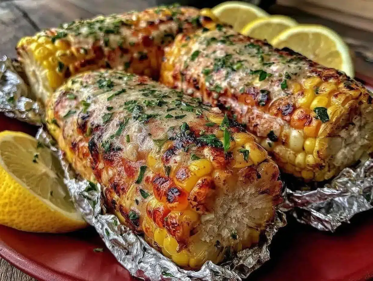 lemon herb grilled corn on the cob preparation steps