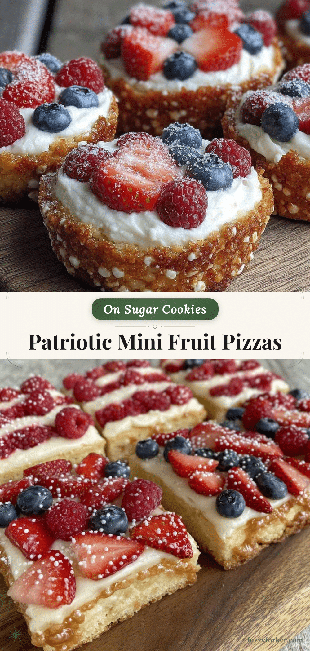 mini American flag fruit pizzas recipe