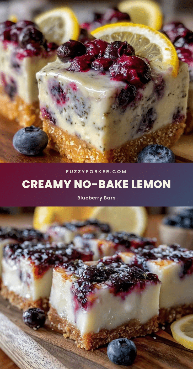 no bake lemon blueberry cheesecake bars recipe