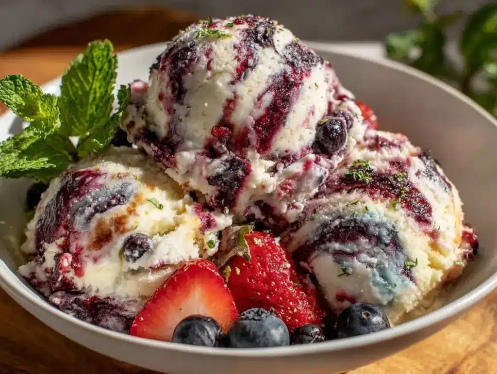 no-churn red white and blue ice cream - featured image