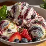 no-churn red white and blue ice cream - featured image