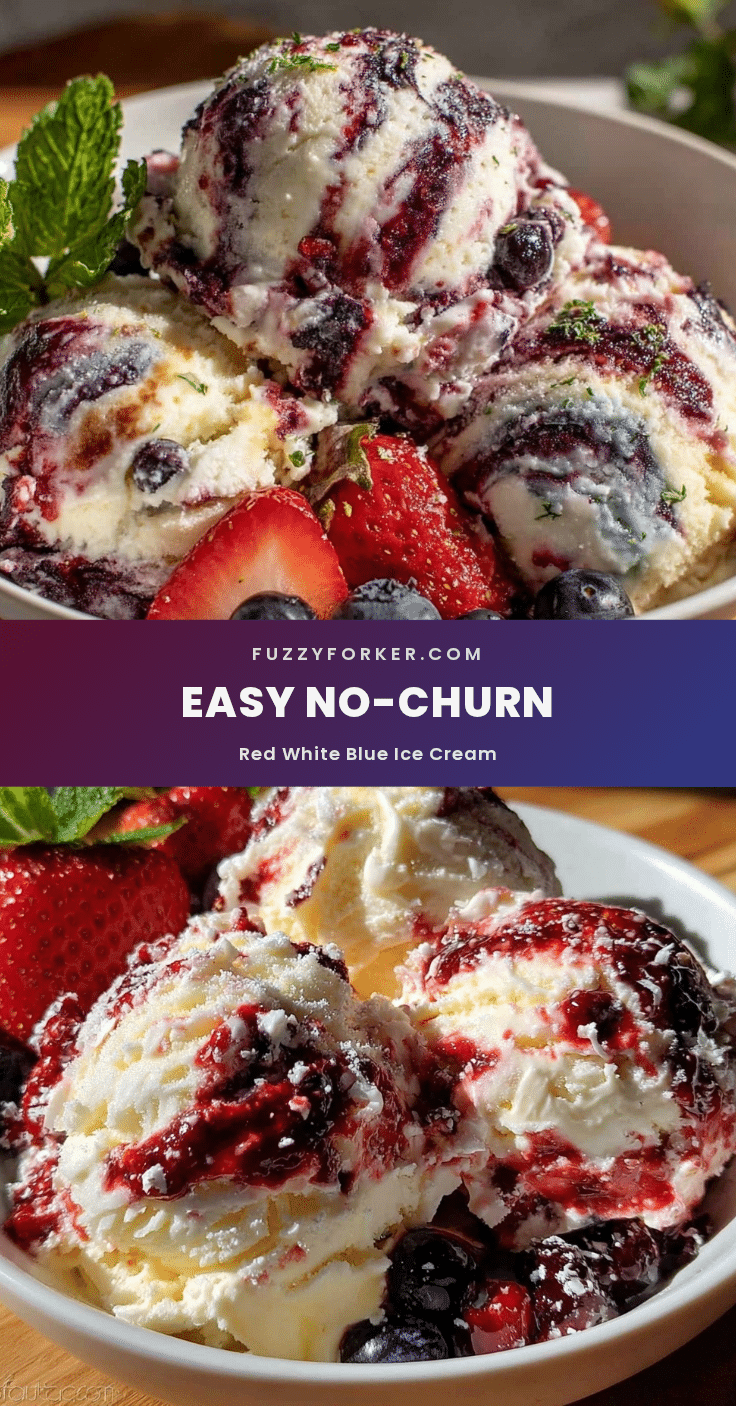 no-churn red white and blue ice cream recipe
