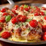 one-pan caprese grilled chicken - featured image