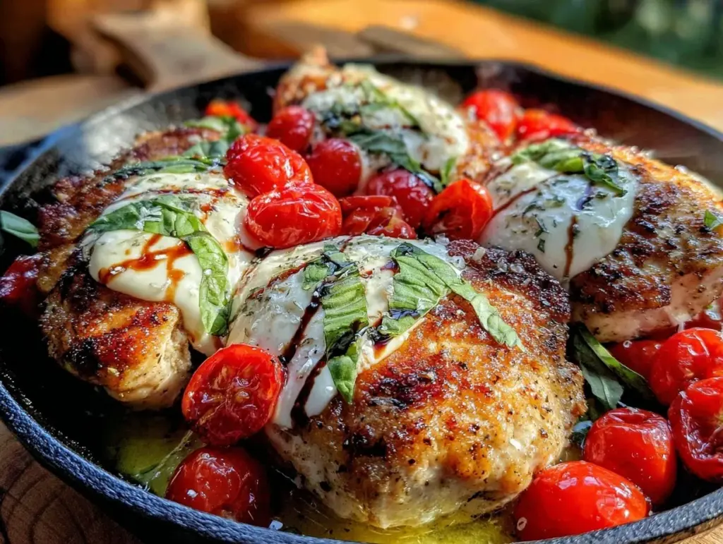 quick caprese chicken skillet - featured image