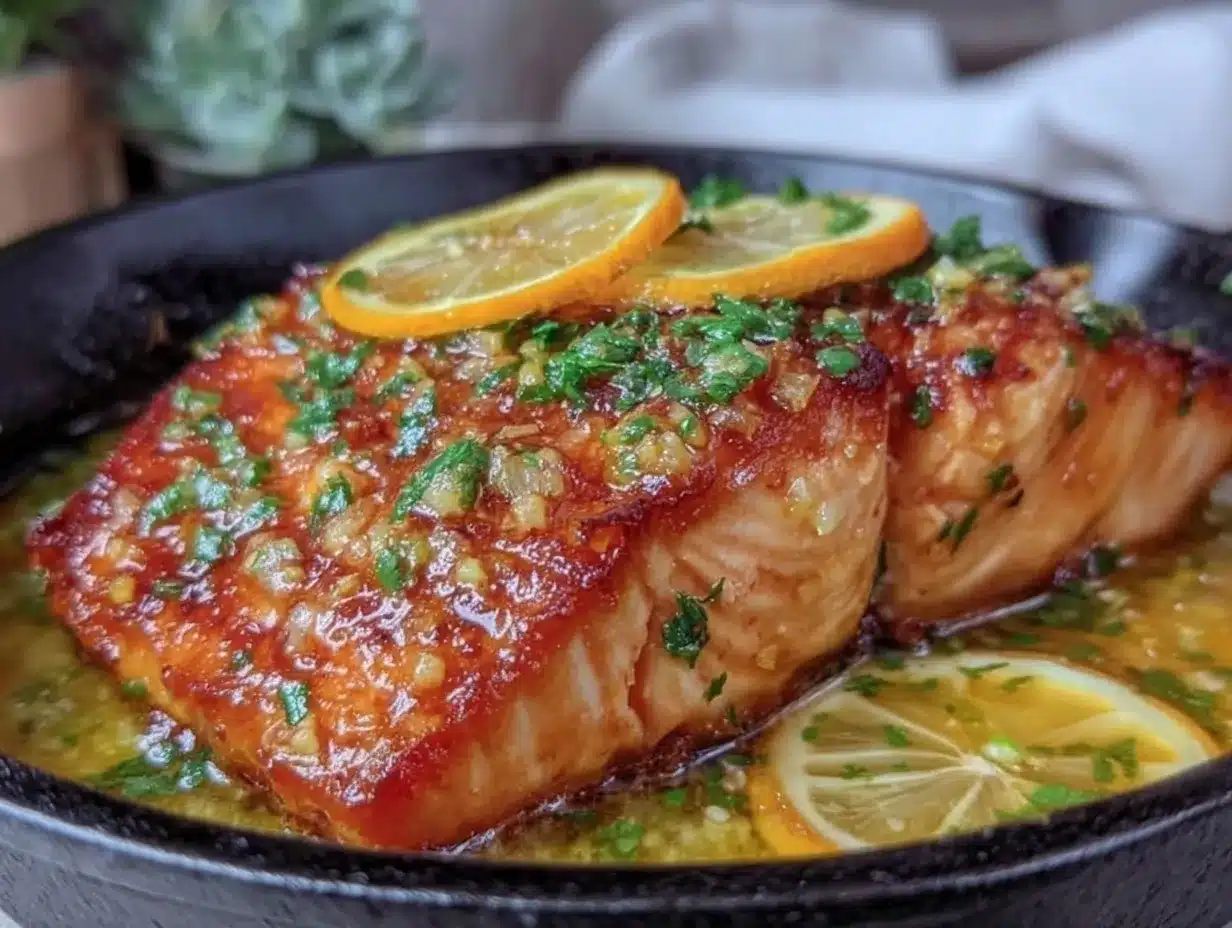 quick crispy lemon butter salmon filet preparation steps
