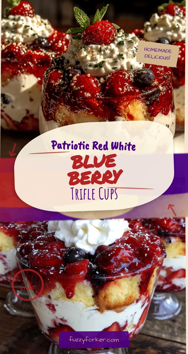 red white and blue berry trifle cups recipe