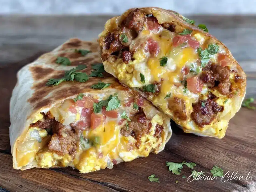 savory loaded breakfast burrito - featured image
