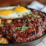 savory steak and eggs breakfast skillet - featured image