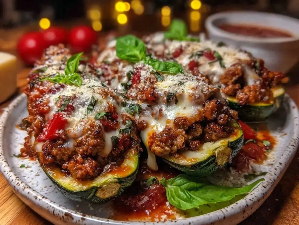 savory stuffed zucchini boats - featured image