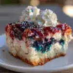 stars and stripes poke cake - featured image