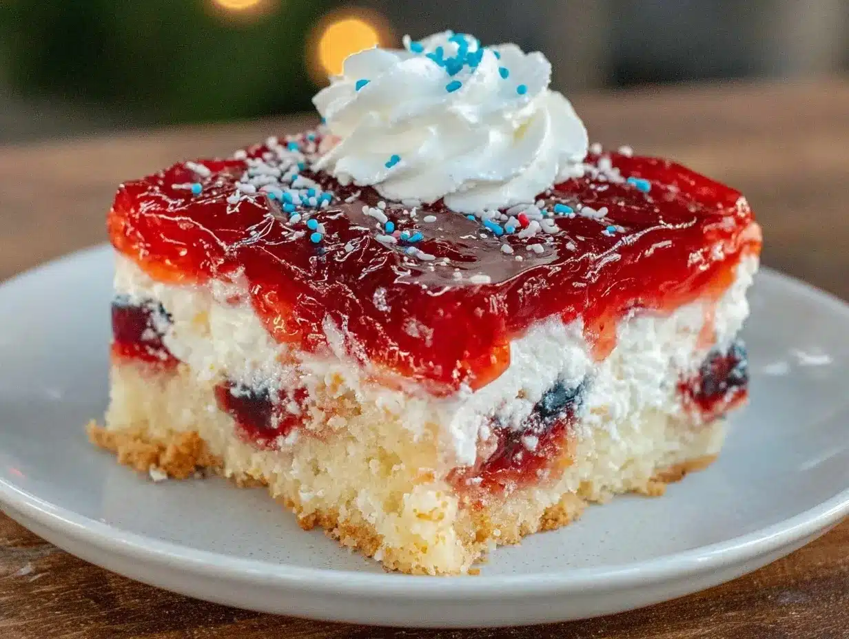 stars and stripes poke cake preparation steps