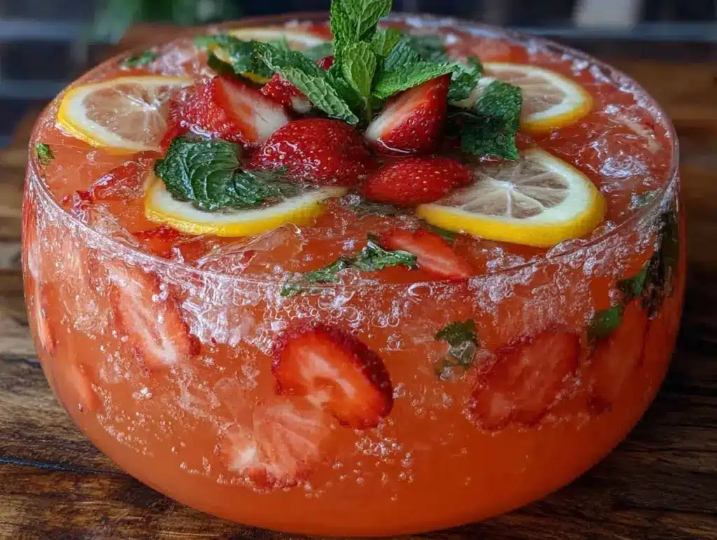 strawberry lemonade vodka punch - featured image