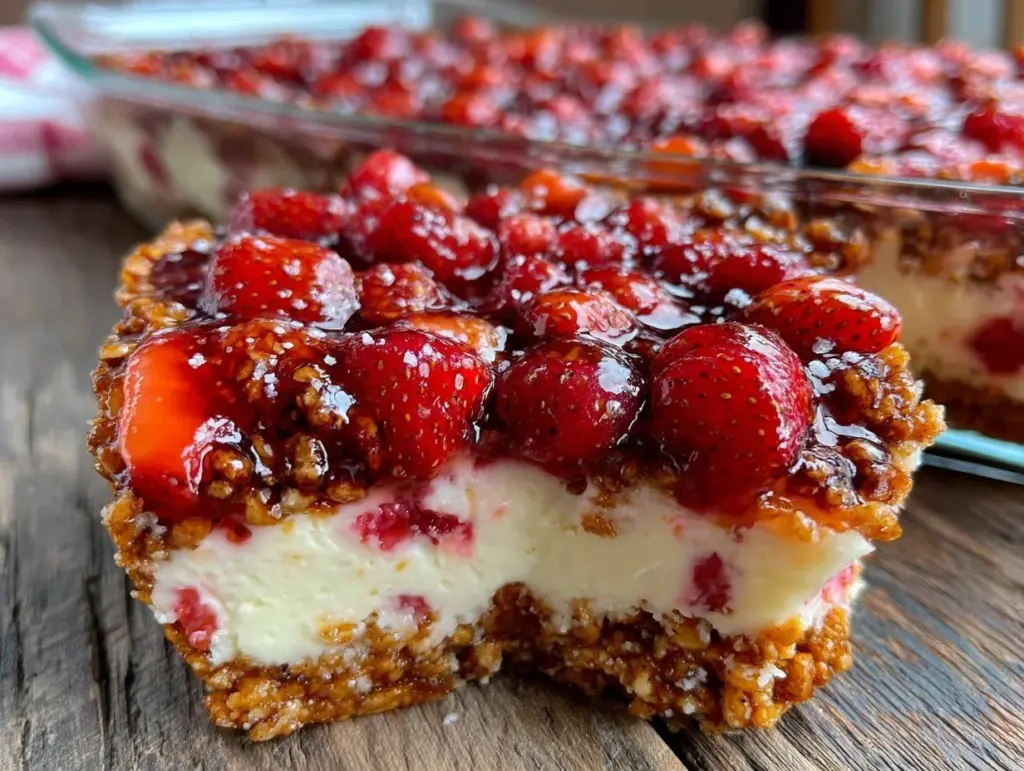 strawberry pretzel salad dessert - featured image