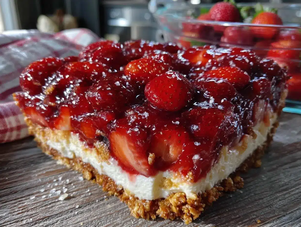 strawberry pretzel salad dessert preparation steps