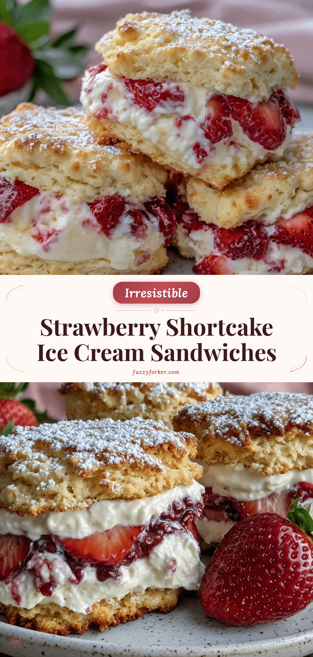 strawberry shortcake ice cream sandwiches recipe