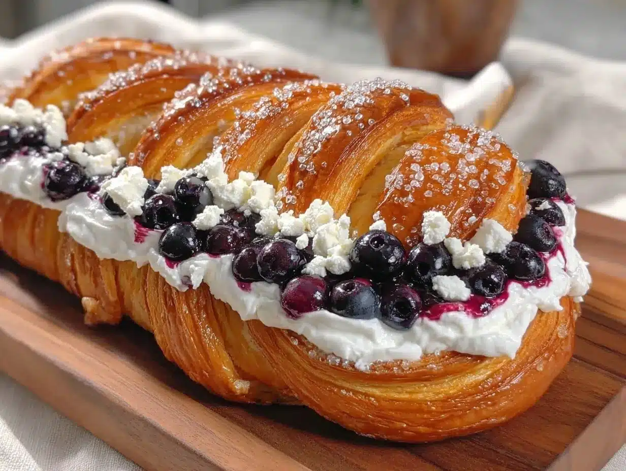 blueberry cream cheese danish braid preparation steps