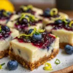 blueberry lemon cheesecake bars - featured image