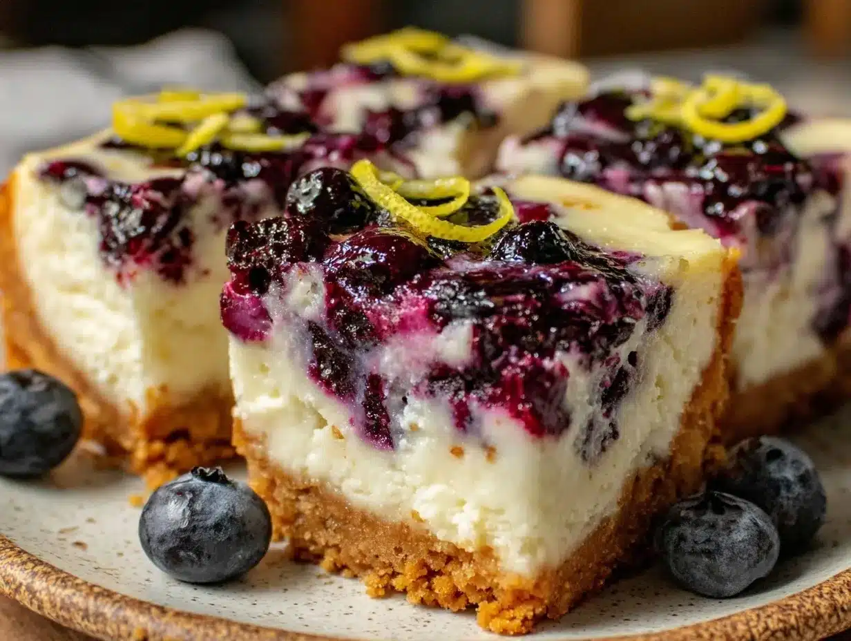 blueberry lemon cheesecake bars preparation steps