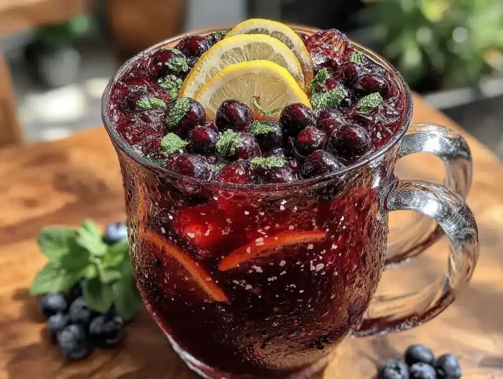 blueberry lemonade moscato punch - featured image