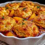 bourbon peach cobbler - featured image