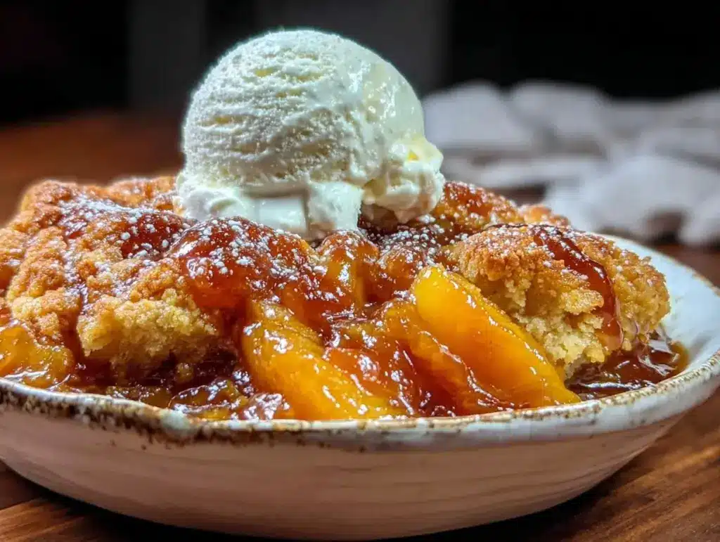 bourbon peach cobbler - featured image