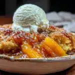 bourbon peach cobbler - featured image