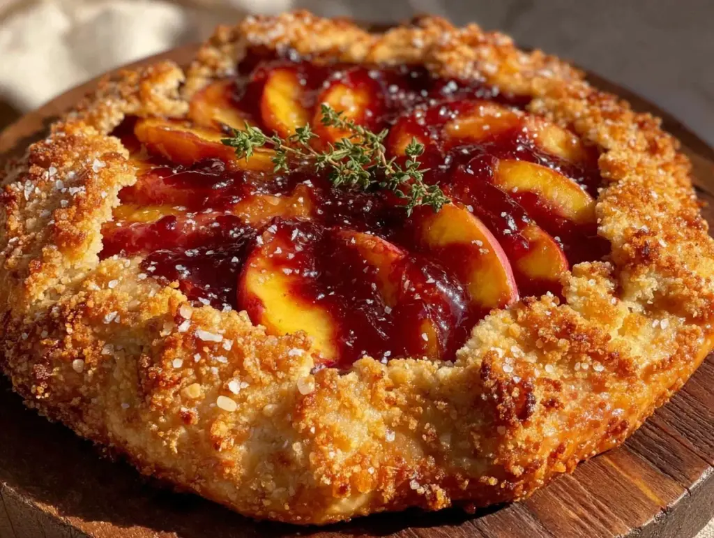 brown butter peach galette - featured image