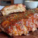 brown sugar bourbon glazed pork ribs - featured image