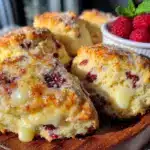 buttery raspberry white chocolate scones - featured image