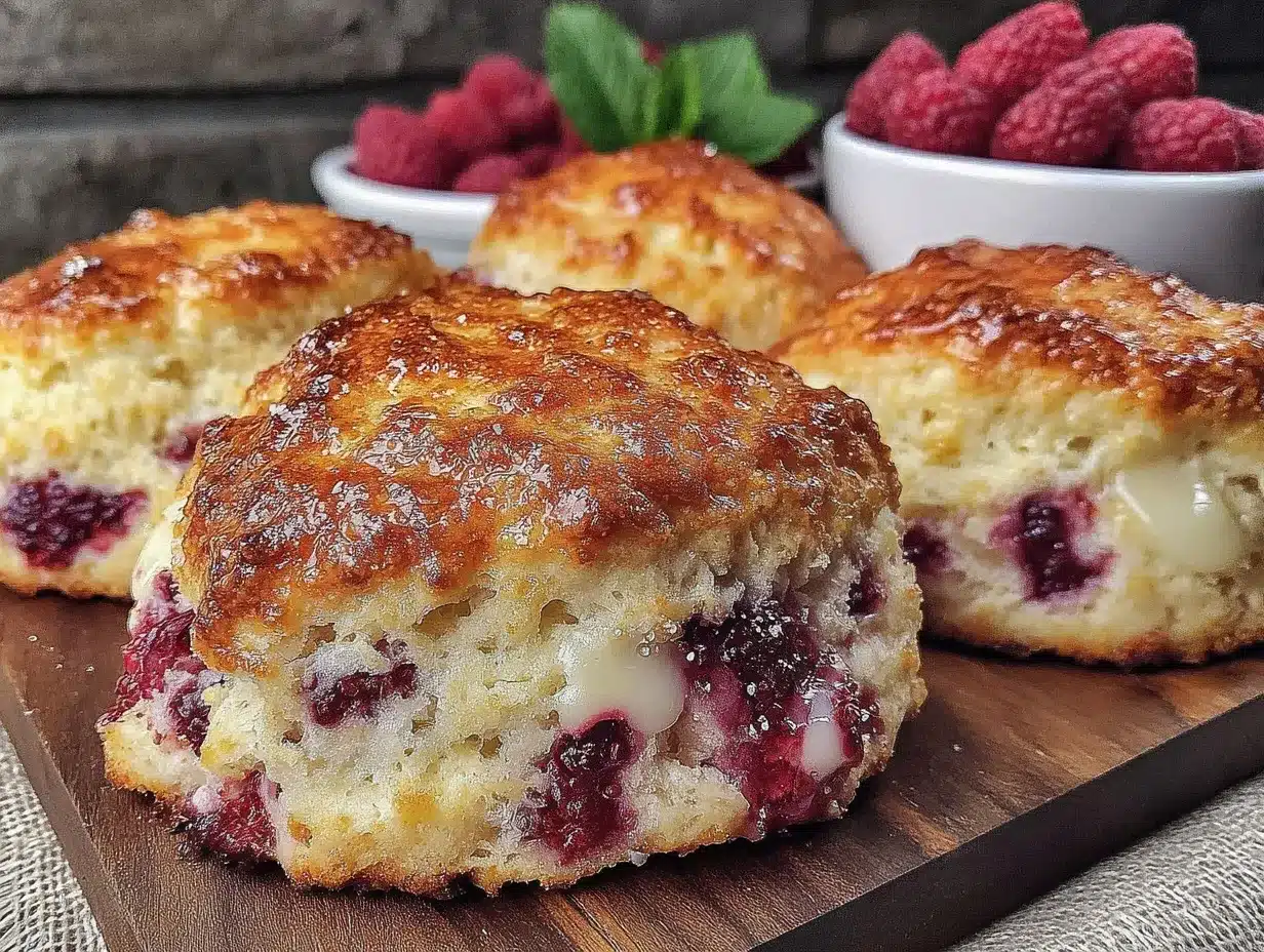 buttery raspberry white chocolate scones preparation steps