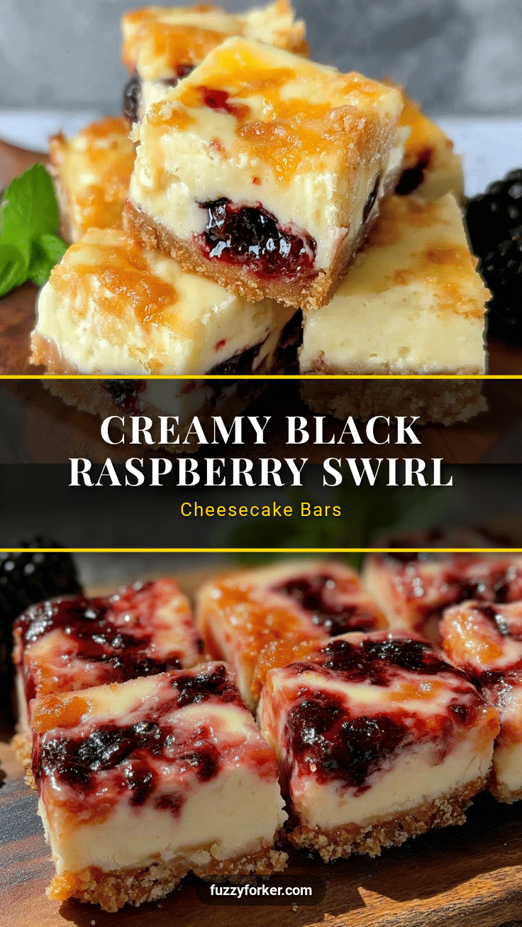 creamy black raspberry swirl cheesecake bars recipe