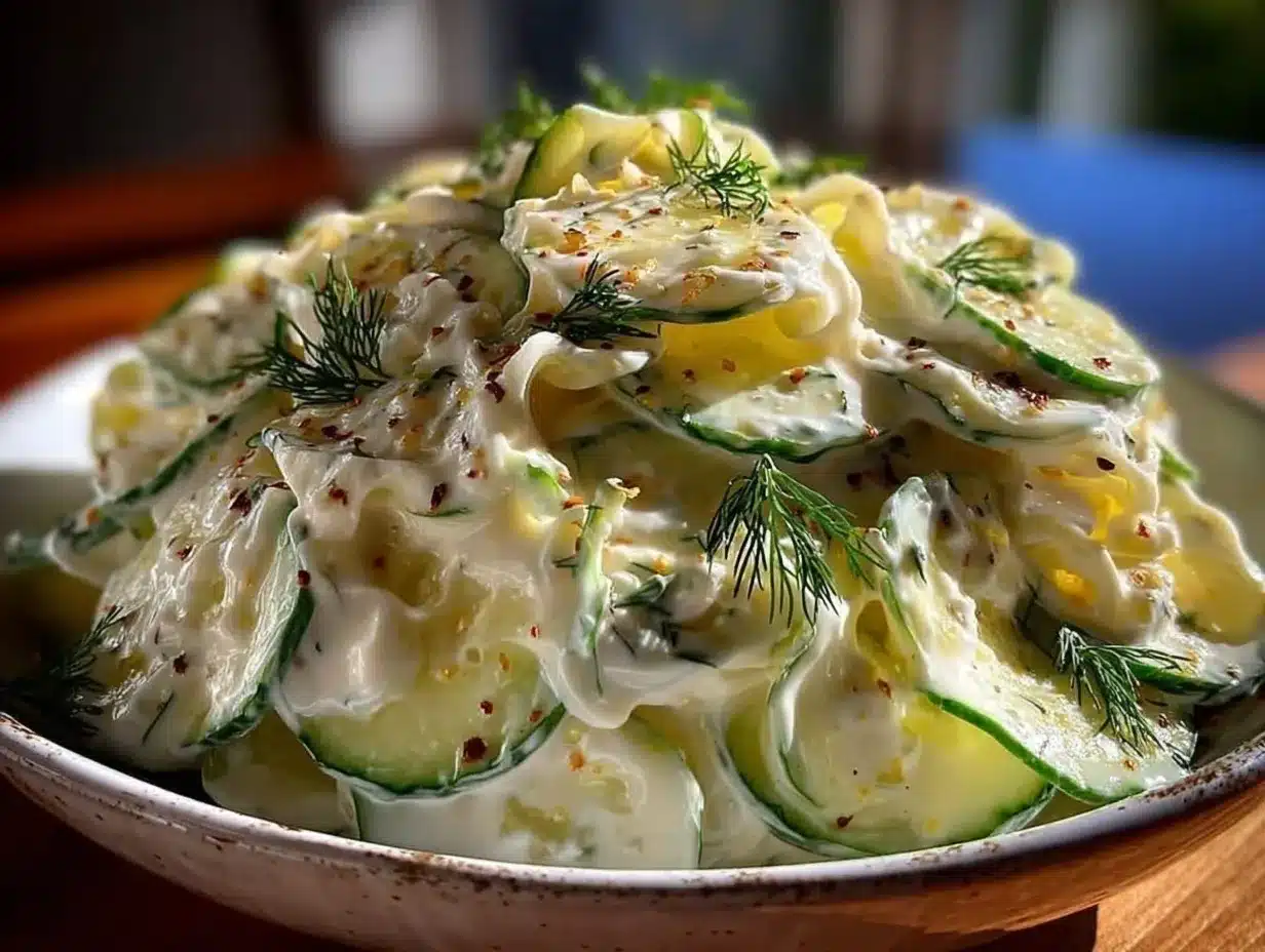 creamy cucumber salad preparation steps