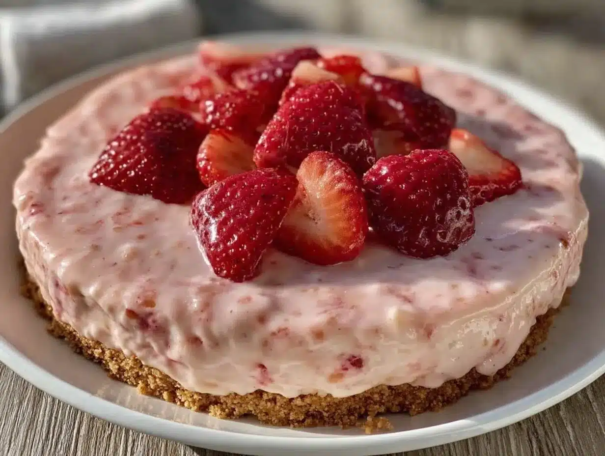creamy frozen strawberry lemonade pie preparation steps