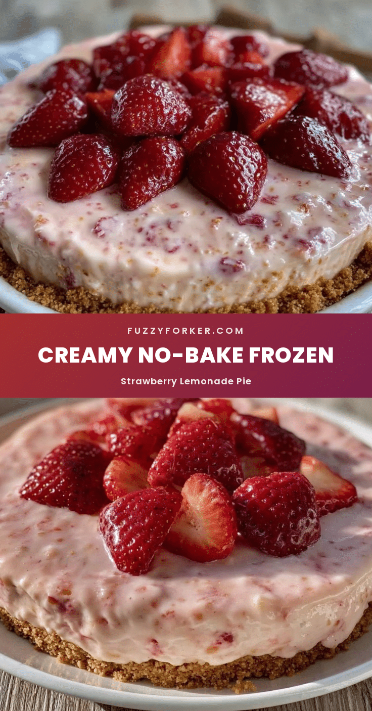 creamy frozen strawberry lemonade pie recipe