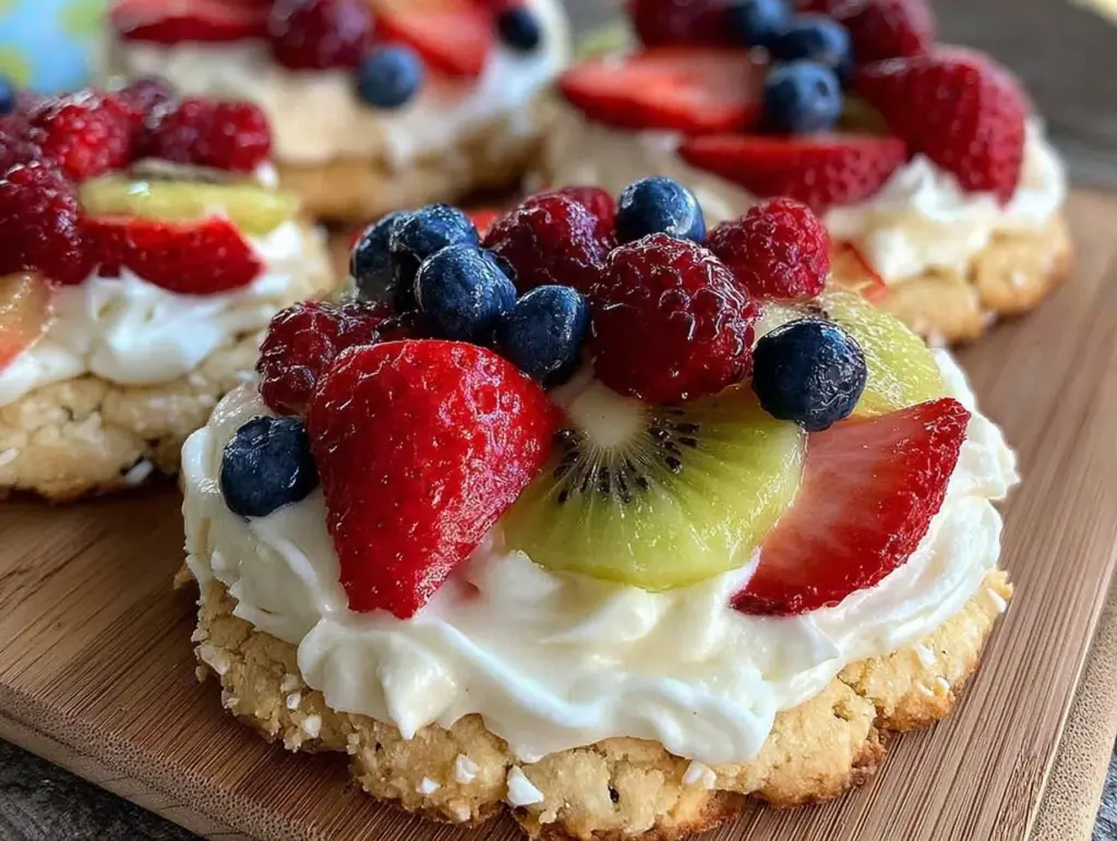 creamy fruit pizza cookie - featured image