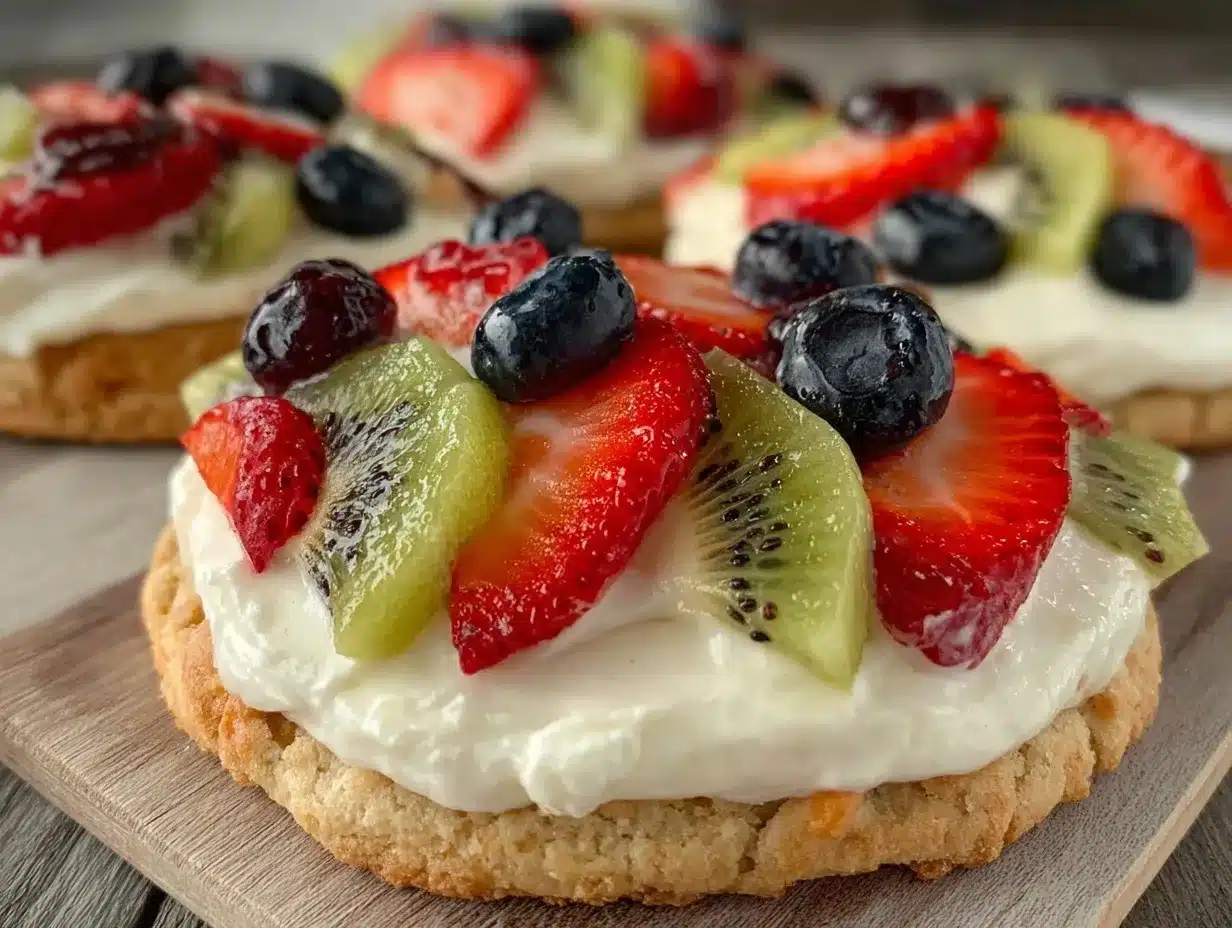 creamy fruit pizza cookie preparation steps