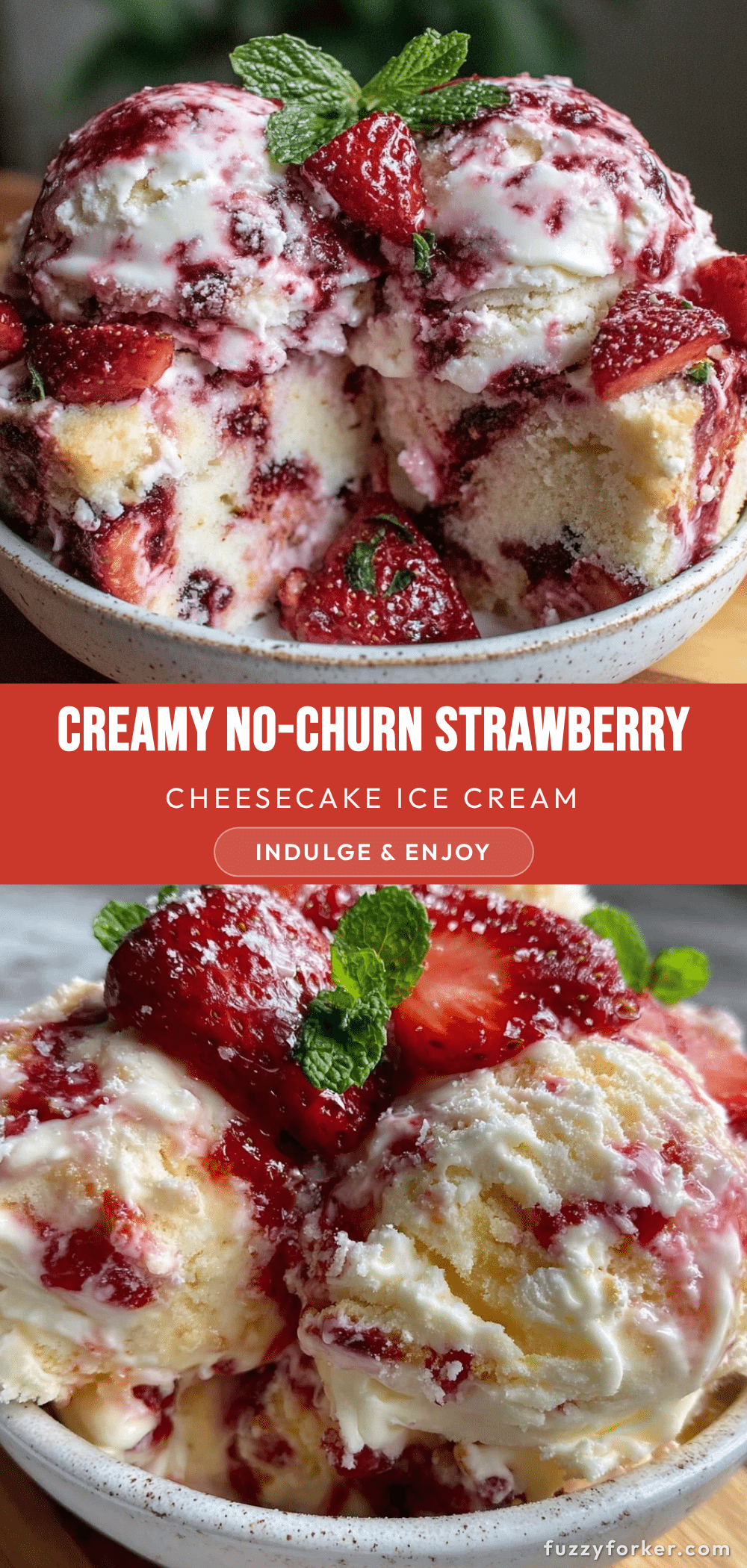 creamy no-churn strawberry cheesecake ice cream recipe