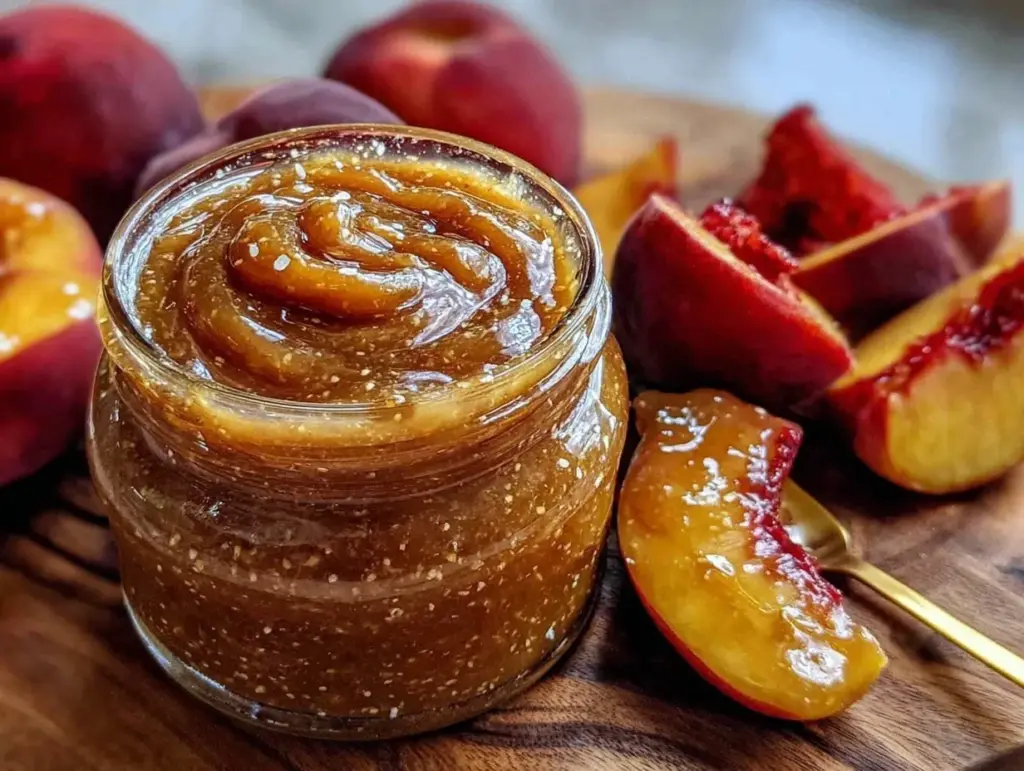 creamy peach butter recipe - featured image