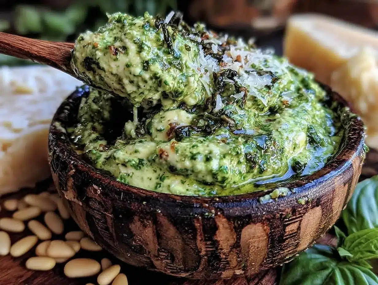 creamy pesto sauce recipe preparation steps