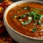 creamy roasted tomato basil soup - featured image