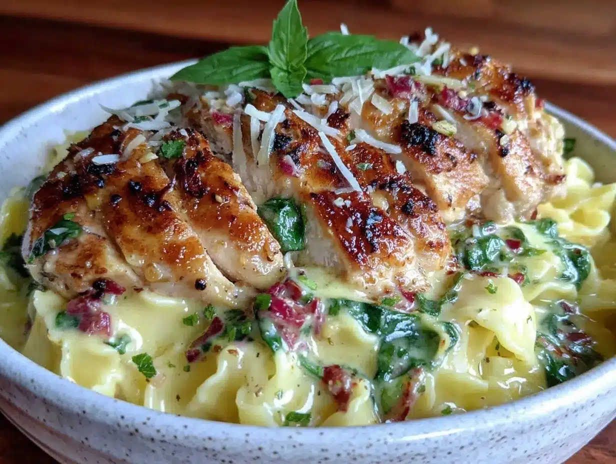 creamy tuscan garlic chicken pasta preparation steps